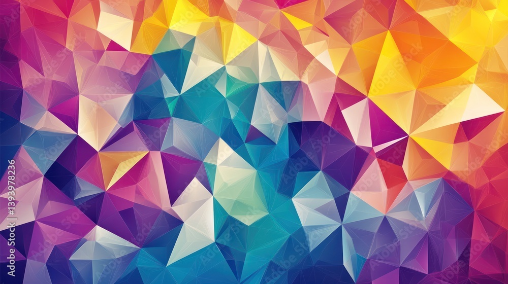 Poster abstract colorful low-poly background; vibrant geometric texture; website design