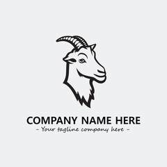 Head of goat illustration black and white for logo company vector image
