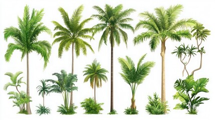 Tropical Paradise: Watercolor Palm Trees and Exotic Foliage