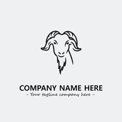 Head of goat illustration black and white for logo company vector image
