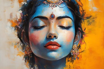 Krishna Portrait, Artistic, India