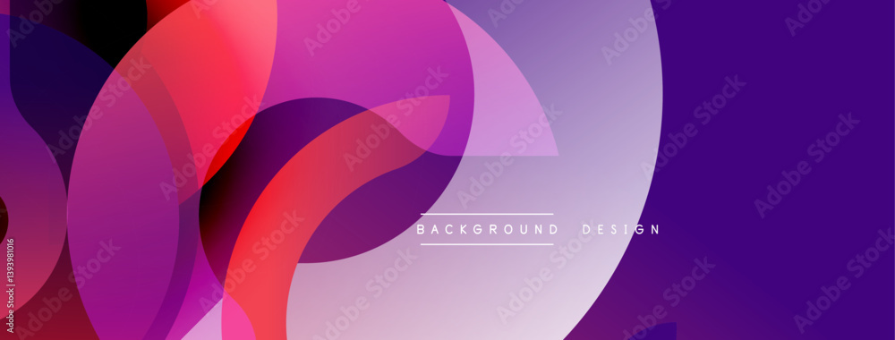 Leinwandbilder Abstract design features overlapping circles, gradients shifting from purple to pink. Modern aesthetic, suitable for digital backgrounds or presentations. Smooth transitions create dynamic visual effe