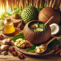 Jamaican Bush Tea Cerasee or soursop leaves boiled with ginger s