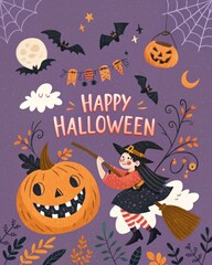 Obraz premium halloween illustration vector 