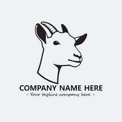 Head of goat illustration black and white for logo company vector image
