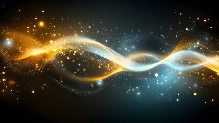 Obraz premium Abstract digital art displaying flowing lines and glowing particles in motion