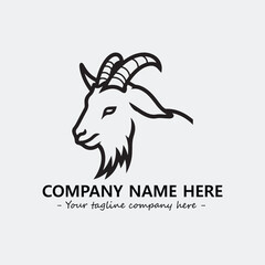 Head of goat illustration black and white for logo company vector image
