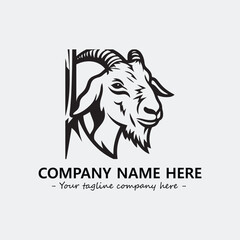 Head of goat illustration black and white for logo company vector image
