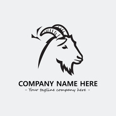 Head of goat illustration black and white for logo company vector image
