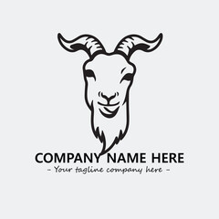 Head of goat illustration black and white for logo company vector image

