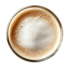A creamy coconut milk latte with a smooth frothy top, isolated white background, contemporary art style