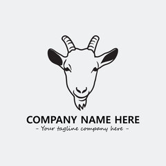 Head of goat illustration black and white for logo company vector image

