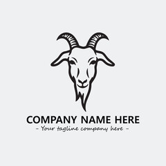 Head of goat illustration black and white for logo company vector image
