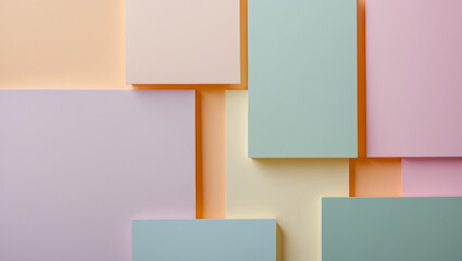 Fototapeta premium Abstract Pastel Geometric Background Composition With Soft Colors And Modern Design
