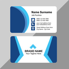 blue business card. visiting card template two sides