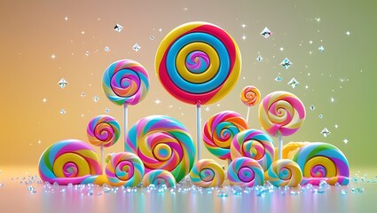 "Candy Whirl: A Rainbow Fantasy Realm"