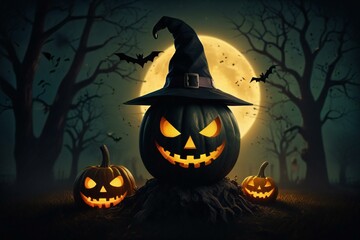 halloween background with pumpkin