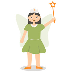 Cute Halloween Kid Character with Costume. Vector Illustration.