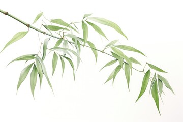 Obraz premium Botanical illustration bamboo leaf plant tree freshness.