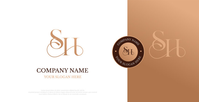 Initial SH Logo Design Vector 