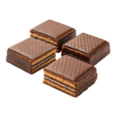 Chocolate wafers isolated on white background