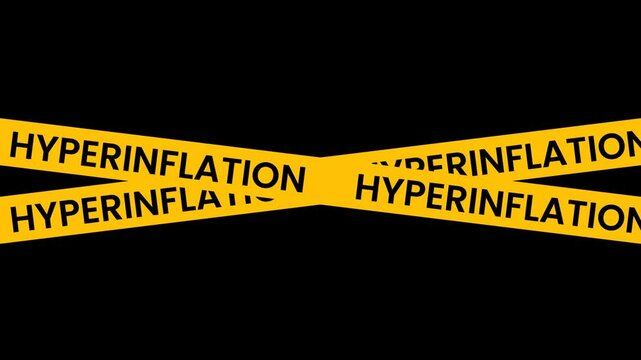 Hyperinflation Yellow Caution tape Animation