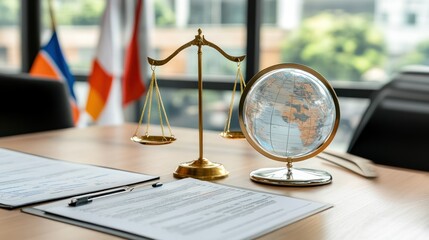 Global justice scales documents office