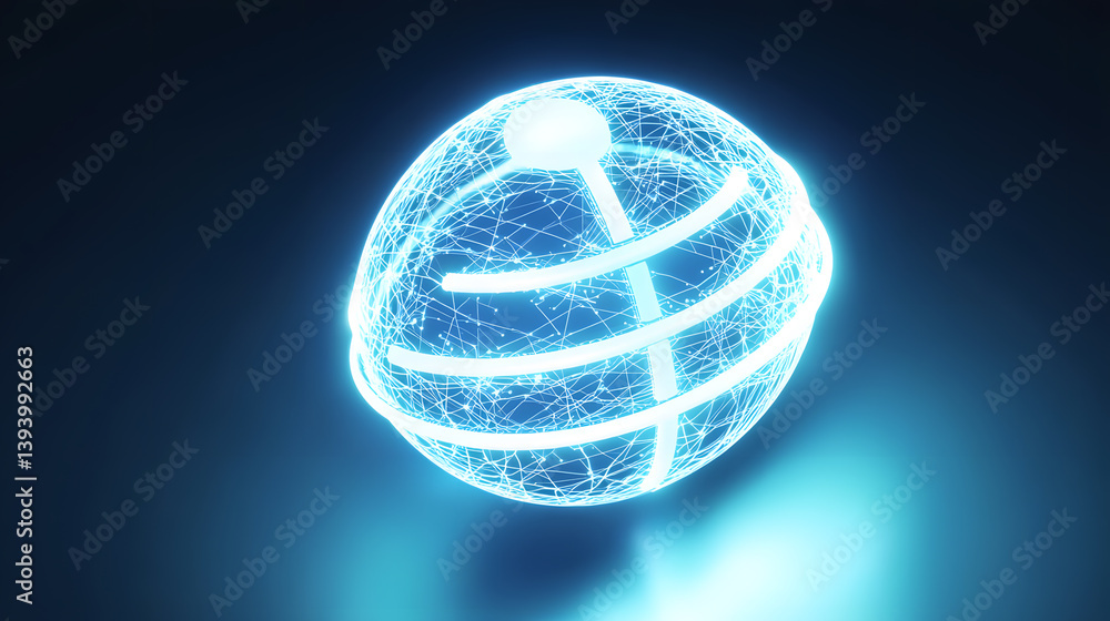 Poster global connectivity sphere digital network stock image futuristic environment abstract view technolo