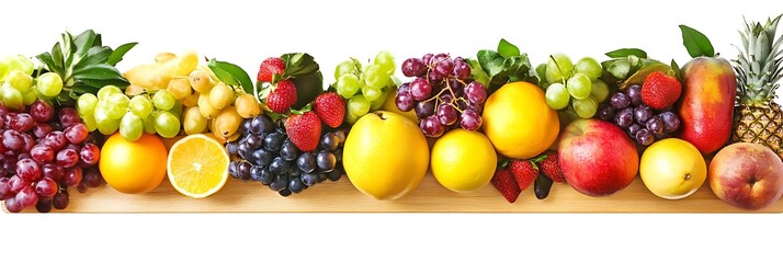Assorted Fruits Display on Wooden Board