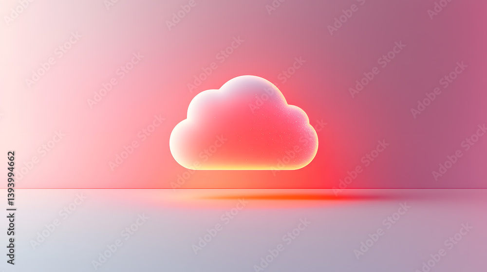 Aufkleber soft cloud icon digital art conceptual design minimalist background creative viewpoint cloud computi
