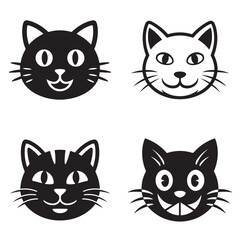 Cat Silhouette 4 Bundle Clip Art Vector