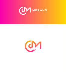 Fototapeta premium CM Brand Logo Design Modern, Gradient, Minimalist, Creative, Initial, Monogram, Letter, Symbol, Iden
