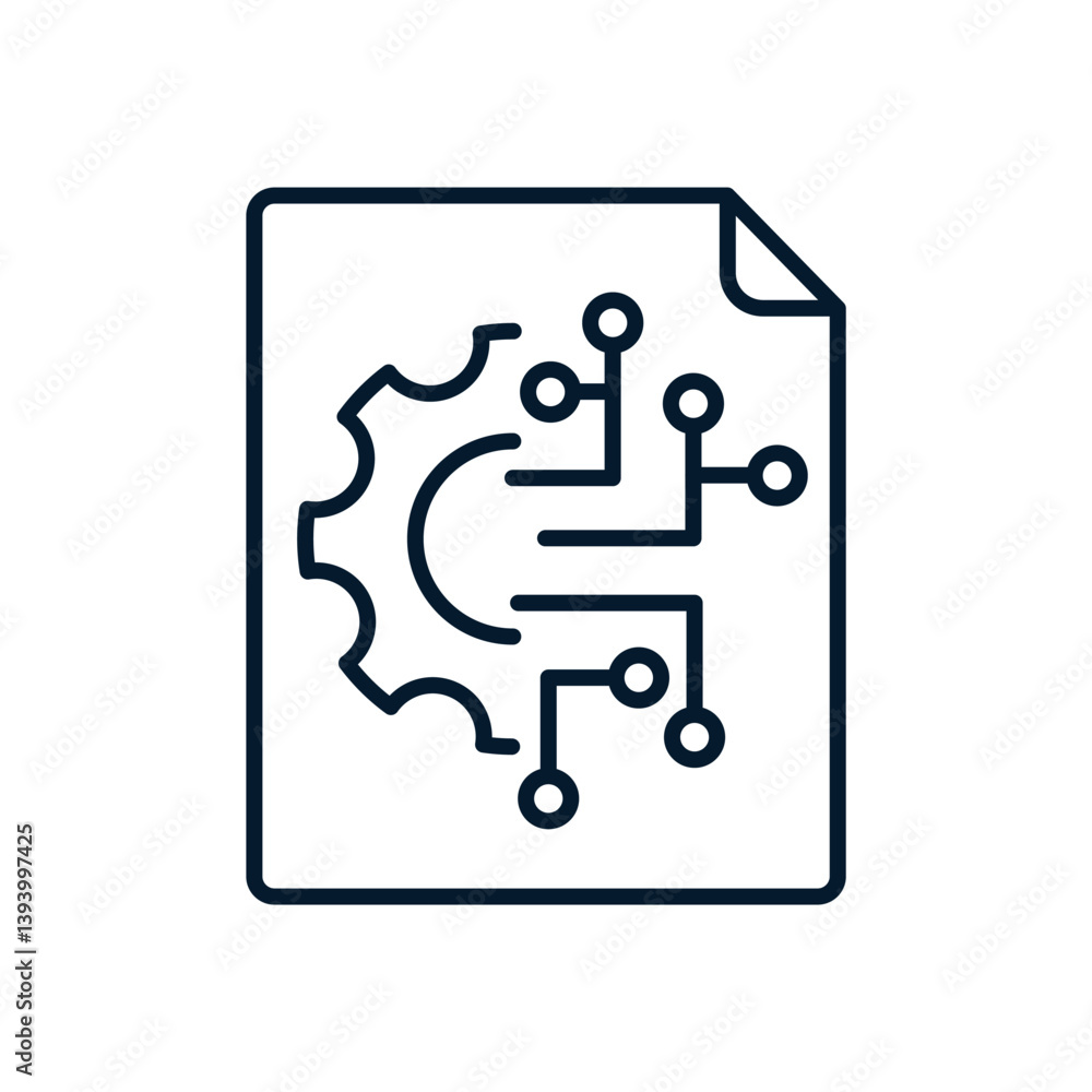 Poster document, spine, circles, lines. the concept represents a multifunctional technology for processing,