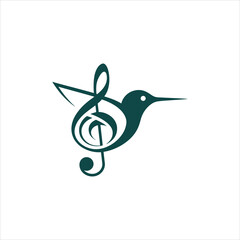 Music Bird Line Abstract Logo vector illustration 