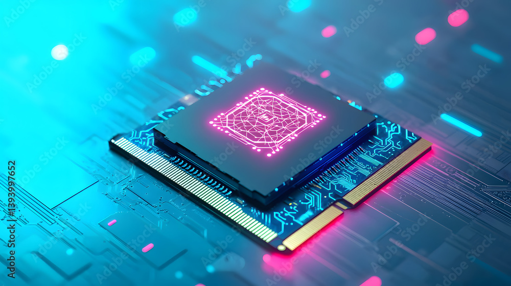 Poster futuristic microprocessor technology digital landscape stock photo high-resolution tech perspective 