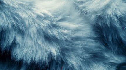 Soft texture of animal fur: Close-up of the textures of animal fur in light shades of blue or white creating a calming background