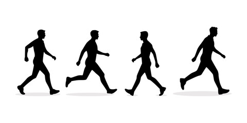vector illustration silhouette of people walking