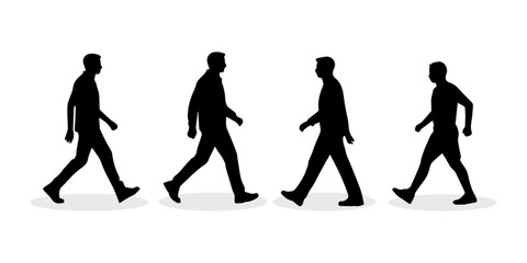 vector illustration silhouette of people walking