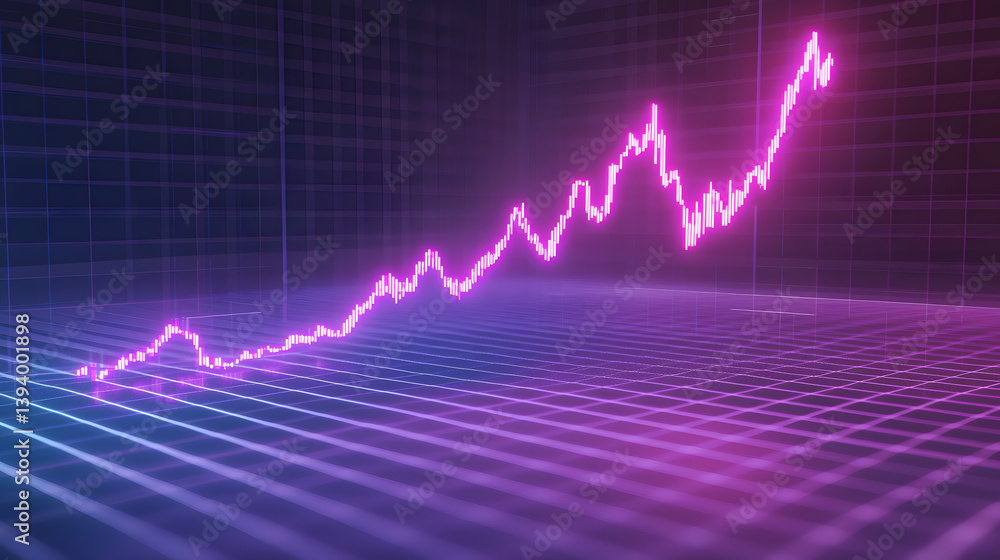 Poster crypto trading chart icon floating in abstract digital space business environment graph visualizatio