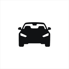 Vector logo car, front view car icon, silhouette convertible vector logo, automotive emblem design, sleek car illustration, modern vehicle branding.