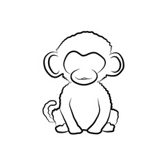 Monkey illustration hand drawn, monkey sketch transparent background