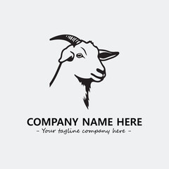 Head of goat illustration black and white for logo company vector image
