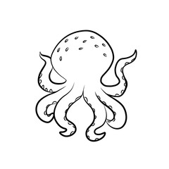 Illustration of a octopus, octopus hand drawn