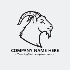 Head of goat illustration black and white for logo company vector image
