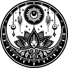 Premium mandala pattern. Golden circle ornament. A design element for a creative idea