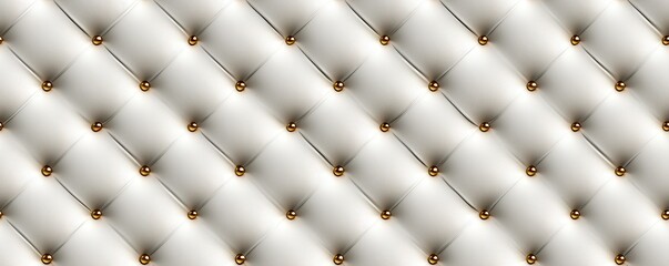 A textured pattern of cream-colored tufted upholstery with decorative buttons, creating an elegant and sophisticated appearance.