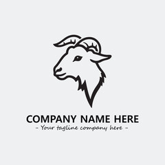 Head of goat illustration black and white for logo company vector image
