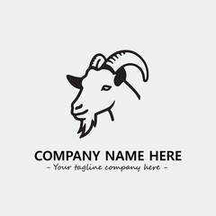 Head of goat illustration black and white for logo company vector image
