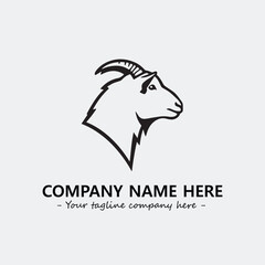 Head of goat illustration black and white for logo company vector image
