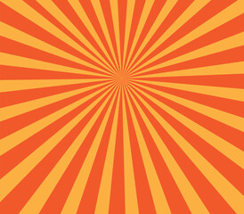 Red background with red sun rays. Abstract summer sun shine. 
